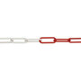 M-DEKO zichtketting van nylon lengte 50 meter/schakeldikte Ø 6 mm/schakelopening 53x13 mm/treklast 250 daN/kleur: rood-wit