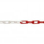 MNK-nylon afzetketting lengte 50 meter/schakeldikte Ø 6 mm/schakelopening 42x12 mm/testlast 200 daN/treklast 340 daN/kleur: rood-wit