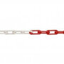 MNK-nylon afzetketting lengte 25 meter/schakeldikte Ø 6 mm/schakelopening 42x12 mm/testlast 200 daN/treklast 340 daN/kleur: rood-wit