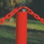 MNK-nylon afzetketting lengte 25 meter/schakeldikte Ø 6 mm/schakelopening 42x12 mm/testlast 200 daN/treklast 340 daN/kleur: rood-wit