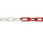 MNK-nylon afzetketting lengte 25 meter/schakeldikte Ø 8 mm/schakelopening 51x15 mm/testlast 340 daN/treklast 530 daN/kleur: rood-wit