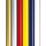 MORION Riempaal/hoogte 955 mm/bovendeel uit gelakt aluminium/zware, ronde metalen voetplaat met kunststofbekleding/zelfspannende riem/lengte riem 3 meter/riemkleur: zwart-rood-zwart
