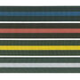 MORION Riempaal/hoogte 955 mm/bovendeel uit gelakt aluminium/zware, ronde metalen voetplaat met kunststofbekleding/zelfspannende riem/lengte riem 3 meter/riemkleur: zwart-blauw-zwart
