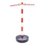 GUARDA Lichte kettingpalenset met kunststof voet/bestaande uit 6 kettingstaanders (Ø 40 mm) en 10 meter kunststof ketting/hoogte 870 mm/rood-wit