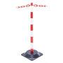 GUARDA Lichte kettingpalenset met hardrubber voet/bestaande uit 6 kettingstaanders (Ø 40 mm) en 10 meter kunststof ketting/hoogte 870 mm/rood-wit