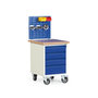 Werkplaats-trolley met 35 mm multiplexwerkblad en sleufenplaat 17-1235, afmetingen 1250x550x650 (hxbxd) mm, Taurotec