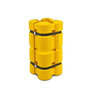 Kunststof kolombescherming/voor binnen- en buitengebruik/hoogte 1100 mm/breedte 450 tot 550 mm/diepte 125 mm/geel-zwart