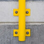 Stalen beveiligingsbeugel voor binnen- en buiten gebruik/hoogte 1300 mm/breedte 1500 mm/diameter 48 mm/voor vaste wandmontage/geel-zwart