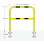 Stalen beveiligingsbeugel voor binnen- en buiten gebruik/hoogte 1300 mm/breedte 1500 mm/diameter 48 mm/voor wandmontage (uitneembaar) of voor in beton/geel-zwart