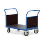 Zwaarlast platformwagen 24-1020, met 2 kopwanden van hout, laadvlak 1000x700 mm, Rotauro, platformwagen met 2 kopwanden, hout