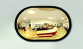 INDOOR ruimtespiegel/spiegelgrootte 360x360x75 mm (bxhxd)/kijkafstand 3 m/waarnemingsspiegel uit acryl/voor binnengebruik/groot kijkveld/voor bedrijven en kantoren
