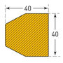 Stootrand magnetisch trapezium 40/40/ter bescherming van oppervlakten/lengte 1 meter/polyurethaan/geel-zwart/voor binnen- en buitenbereik