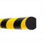 Stootrand zelfklevend cirkel 40/32/ter bescherming van oppervlakten/lengte 1 meter/polyurethaan/geel-zwart/voor binnen- en buitenbereik