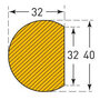 Stootrand zelfklevend cirkel 40/32/ter bescherming van oppervlakten/lengte 1 meter/polyurethaan/geel-zwart/voor binnen- en buitenbereik