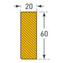 Stootrand zelfklevend rechthoek 60/20/ter bescherming van oppervlakten/lengte 1 meter/polyurethaan/geel-zwart/voor binnen- en buitenbereik