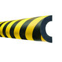Stootrand magnetisch bochtstuk 40/ter bescherming van buizen/lengte 1 meter/polyurethaan/geel-zwart/voor binnen- en buitenbereik