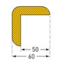 Stootrand magnetisch hoek 60/60/ter bescherming van randen/lengte 1 meter/polyurethaan/geel-zwart/voor binnen- en buitenbereik
