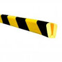 Stootrand zelfklevend hoek 26/14/ter bescherming van randen/lengte 5 meter/polyurethaan/geel-zwart/voor binnen- en buitenbereik