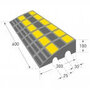 MORION rubberen drempelhulp/afmetingen 300x600x100 mm (lxbxh)/anti-slip oppervalk/zwart-geel reflecterend