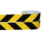 Zelfklevende waarschuwingsmarkering retro-reflecterend/afmetingen 50 mm x 2x25 m/op rol/voor binnen- en buiten gebruik/geel-zwart