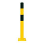 Black Bull stalen rampaal type 3XL voor vloermontage/hoogte 1200mm/diameter 323 mm/voetplaat 450x450x15 mm/geel-zwart
