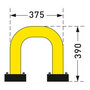 Black Bull flexibele stalen beschermbeugel voor binnengebruik/hoogte 390 mm/breedte 375 mm/diameter 76 mm/met voetplaat voor vloermontage/met veerelement in polyurethaan/geel