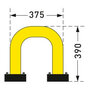 Black Bull flexibele stalen beschermbeugel voor binnen- en buitengebruik/hoogte 390 mm/breedte 375 mm/diameter 76 mm/met voetplaat voor vloermontage/met veerelement in polyurethaan/geel