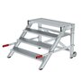Aluminium werkplatform  - enkelzijdig oploopbaar/werkhoogte 2.8 m/platformhoogte 790 mm/aantal treden 4/treden en platform gemaakt van aluminium