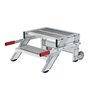 Aluminium werkplatform  - enkelzijdig oploopbaar/werkhoogte 2.4 m/platformhoogte 390 mm/aantal treden 2/treden en platform gemaakt van roosterstaal
