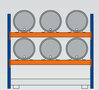 46964-Basisset milieustelling  - ca. 2000x2225x800mm/voor 6 x 200 liter vaten liggend/1 opvangbak(396 liter) zonder rooster