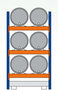 46966-Basisset milieustelling  - ca. 2500x1350x800mm/voor 6 x 200 liter vaten liggend/1 opvangbak(286 liter) zonder rooster