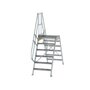 Aluminium brugtrap 60°  - totale hoogte 2.690 mm/hoogte onder platform 1.415 mm/aantal treden 2x6/breedte treden 800 mm/treden en platform gemaakt van gegolfd aluminium R 9