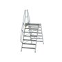 Aluminium brugtrap 60°  - totale hoogte 2.935 mm/hoogte onder platform 1.660 mm/aantal treden 2x7/breedte treden 1.000 mm/treden en platform gemaakt van gegolfd aluminium R 9