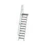 Aluminium vaste trap met platform 60°  - loodrechte hoogte 2.660 mm/aantal treden 11/breedte treden 600 mm/treden en platform gemaakt van gegolfd aluminium R 9