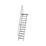 Aluminium vaste trap met platform 60°  - loodrechte hoogte 2.900 mm/aantal treden 12/breedte treden 600 mm/treden en platform gemaakt van gegolfd aluminium R 9