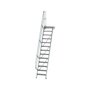 Aluminium vaste trap met platform 60°  - loodrechte hoogte 3.150 mm/aantal treden 13/breedte treden 600 mm/treden en platform gemaakt van gegolfd aluminium R 9
