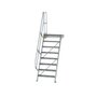 Aluminium vaste trap met platform 60°  - loodrechte hoogte 1.940 mm/aantal treden 8/breedte treden 800 mm/treden en platform gemaakt van gegolfd aluminium R 9