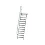 Aluminium vaste trap met platform 60°  - loodrechte hoogte 3.150 mm/aantal treden 13/breedte treden 800 mm/treden en platform gemaakt van gegolfd aluminium R 9