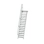 Aluminium vaste trap met platform 60°  - loodrechte hoogte 3.880 mm/aantal treden 16/breedte treden 800 mm/treden en platform gemaakt van gegolfd aluminium R 9