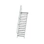 Aluminium vaste trap met platform 60°  - loodrechte hoogte 3.400 mm/aantal treden 14/breedte treden 1.000 mm/treden en platform gemaakt van gegolfd aluminium R 9