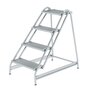 Aluminium werkplatform  - enkelzijdig oploopbaar/werkhoogte 3 m/platformhoogte 990 mm/aantal treden 4/treden en platform gemaakt van aluminium