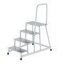 Aluminium werkplatform met handleuning  - enkelzijdig oploopbaar/werkhoogte 2.8 m/platformhoogte 800 mm/aantal treden 4/treden en platform gemaakt van aluminium wartelplaat R 10