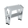 Klapbare aluminium werkplatform  - dubbelzijdig oploopbaar/werkhoogte 2.46 m/platformhoogte 460 mm/aantal treden 2x2/treden en platform gemaakt van aluminium