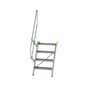 Aluminium vaste trap 60° - loodrechte hoogte 970 mm/aantal treden 4/breedte treden 600 mm/treden gemaakt van gegolfd aluminium R 9