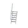 Aluminium vaste trap 60° - loodrechte hoogte 1.450 mm/aantal treden 6/breedte treden 600 mm/treden gemaakt van gegolfd aluminium R 9