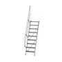 Aluminium vaste trap 60° - loodrechte hoogte 2.180 mm/aantal treden 9/breedte treden 600 mm/treden gemaakt van gegolfd aluminium R 9