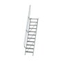 Aluminium vaste trap 60° - loodrechte hoogte 2.660 mm/aantal treden 11/breedte treden 600 mm/treden gemaakt van gegolfd aluminium R 9