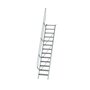 Aluminium vaste trap 60° - loodrechte hoogte 3.150 mm/aantal treden 13/breedte treden 600 mm/treden gemaakt van gegolfd aluminium R 9