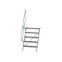 Aluminium vaste trap 60° - loodrechte hoogte 1.210 mm/aantal treden 5/breedte treden 800 mm/treden gemaakt van gegolfd aluminium R 9