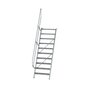 Aluminium vaste trap 60° - loodrechte hoogte 2.420 mm/aantal treden 10/breedte treden 800 mm/treden gemaakt van gegolfd aluminium R 9